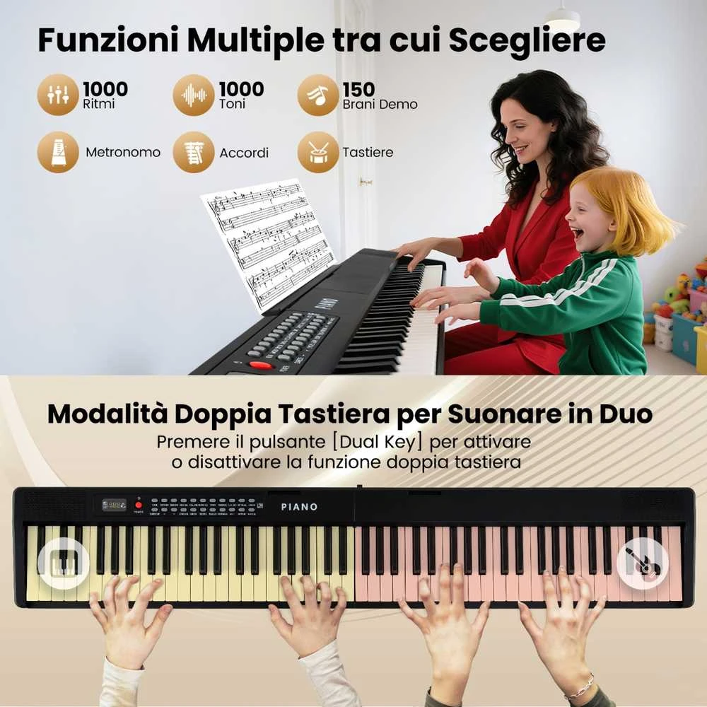 Promotions Elektroninis klaviatūra, 128x23x5,5 cm, juoda