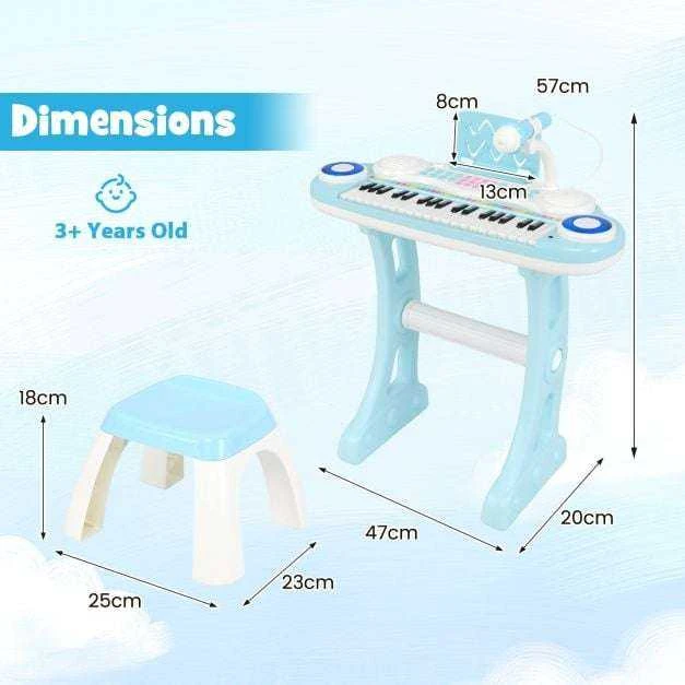 Promotions Elektroninis vaikų pianinas žaislas, 47x20x57 cm, mėlynas