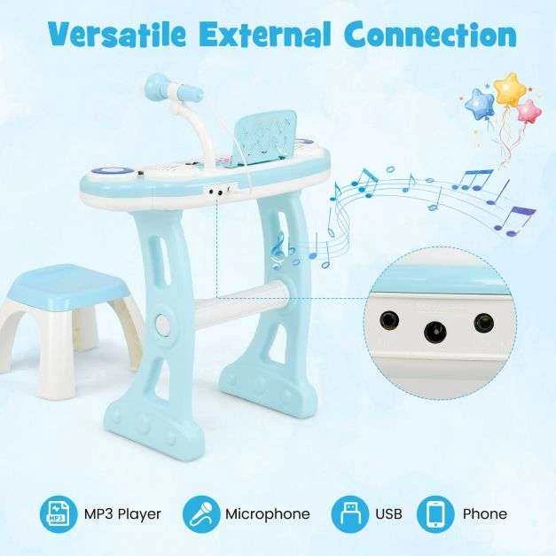 Promotions Elektroninis vaikų pianinas žaislas, 47x20x57 cm, mėlynas