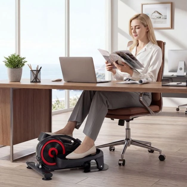 Promotions Elipsinis pedalų treniruoklis 62x43x28 cm Raudonas reguliuojamas magnetinis fitneso įrenginys