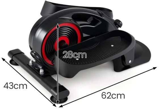 Promotions Elipsinis pedalų treniruoklis 62x43x28 cm Raudonas reguliuojamas magnetinis fitneso įrenginys