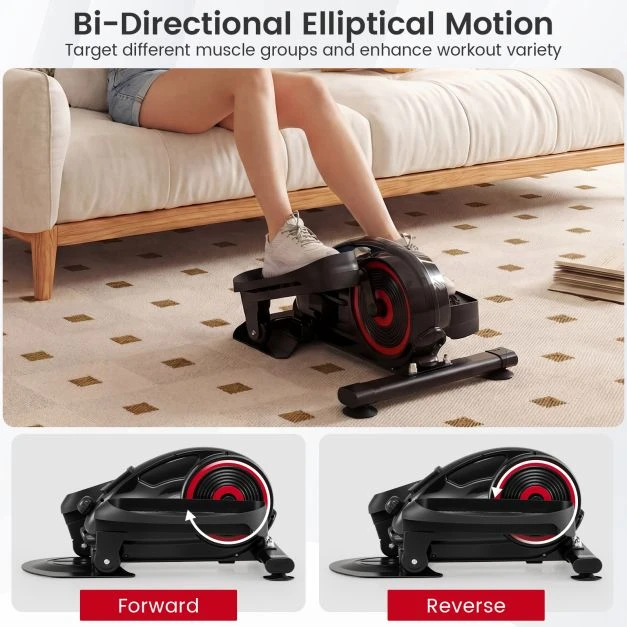 Promotions Elipsinis pedalų treniruoklis 62x43x28 cm Raudonas reguliuojamas magnetinis fitneso įrenginys