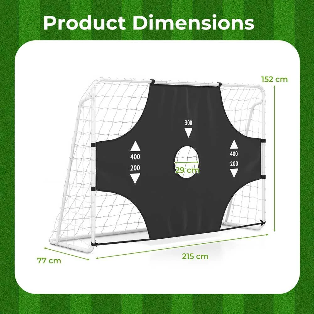 Promotions Futbolo vartai 215x77x152 cm balti, nuimama taikinio siena