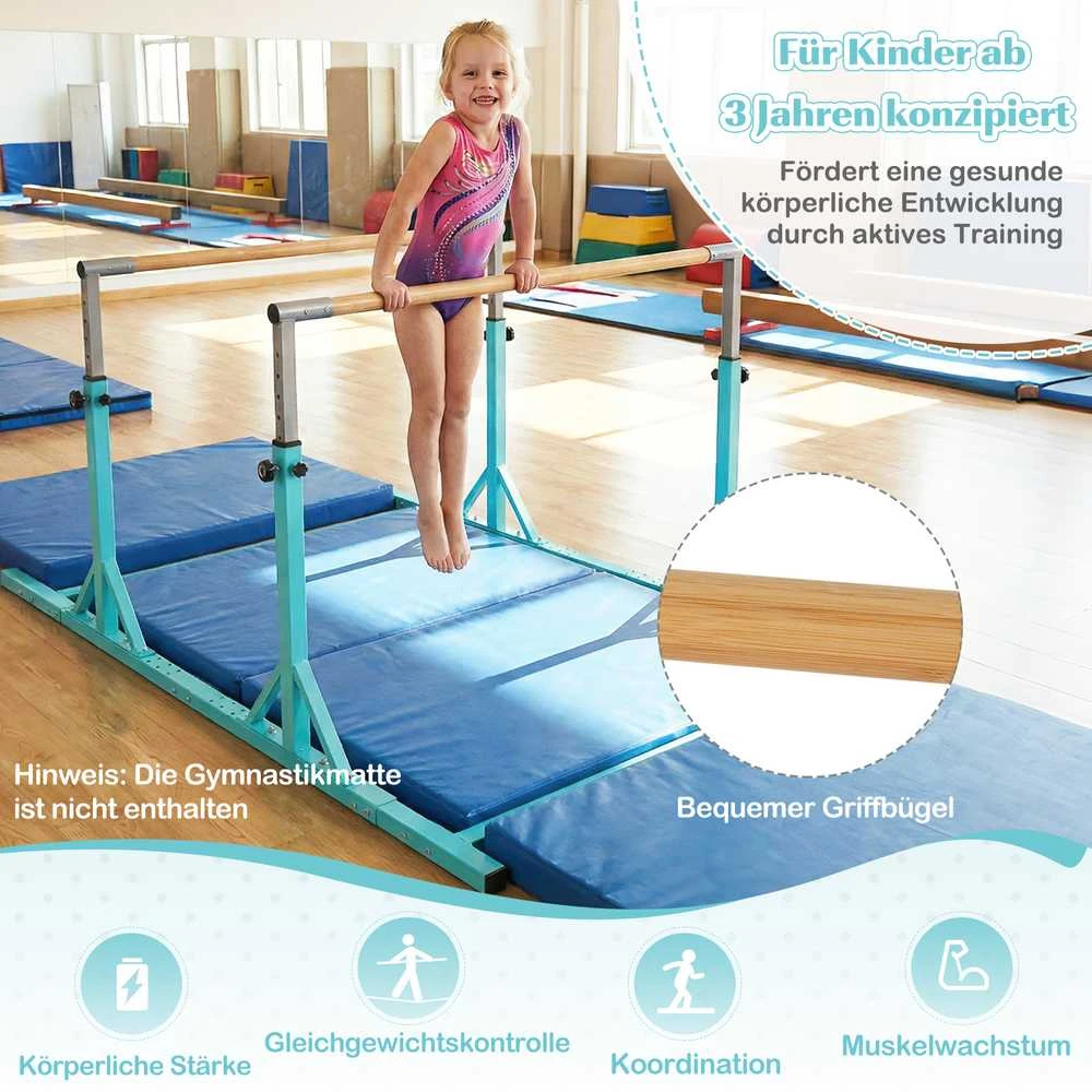 Promotions Gimnastikos horizontalioji skersinė, 250x132x84.5-144.5 cm, turkio spalvos, reguliuojamas metalinis