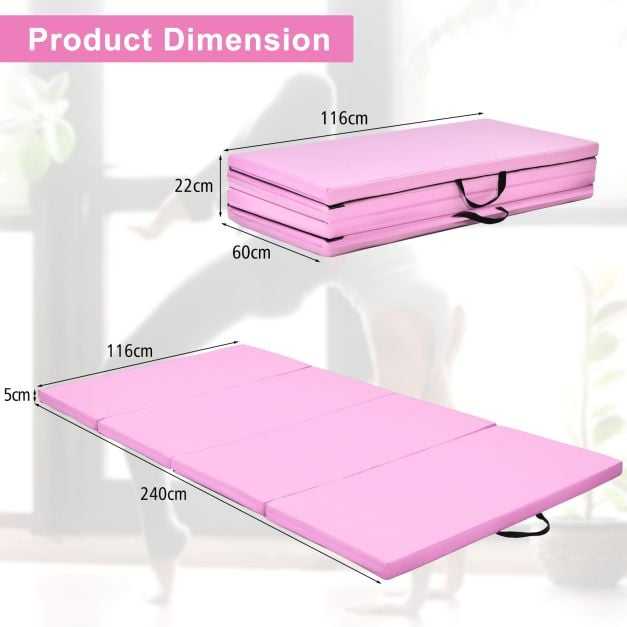 Promotions Gimnastikos kilimėlis, 240x116x5 cm, Rožinis