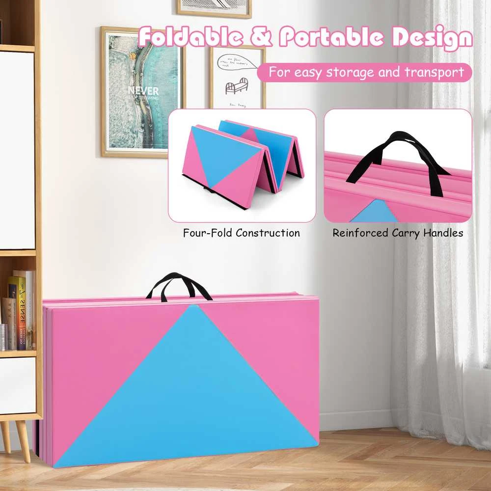 Promotions Gimnastikos kilimėlis, 240x117x5 cm, rožinės ir mėlynos spalvos