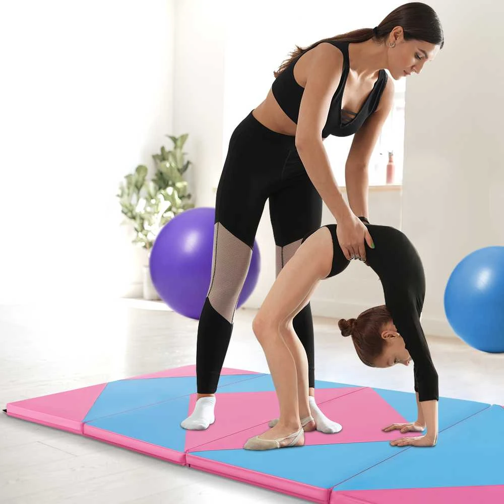 Promotions Gimnastikos kilimėlis, 240x117x5 cm, rožinės ir mėlynos spalvos
