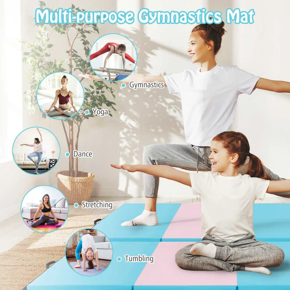 Promotions Gimnastikos kilimėlis, 243,8x121,9x5,1 cm, mėlynas, sulankstomas