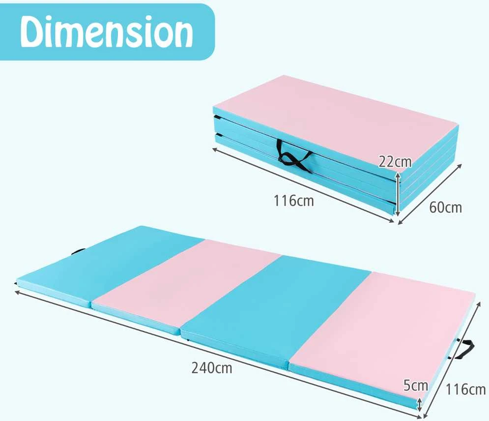 Promotions Gimnastikos kilimėlis, 243,8x121,9x5,1 cm, mėlynas, sulankstomas