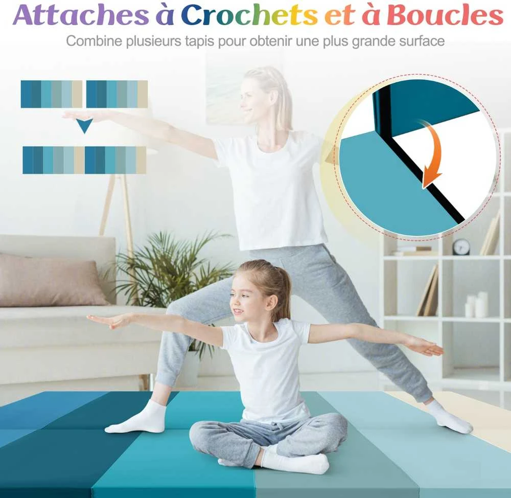 Promotions Sulankstoma gimnastikos kilimėlis, 180x60x5 cm, mėlynas