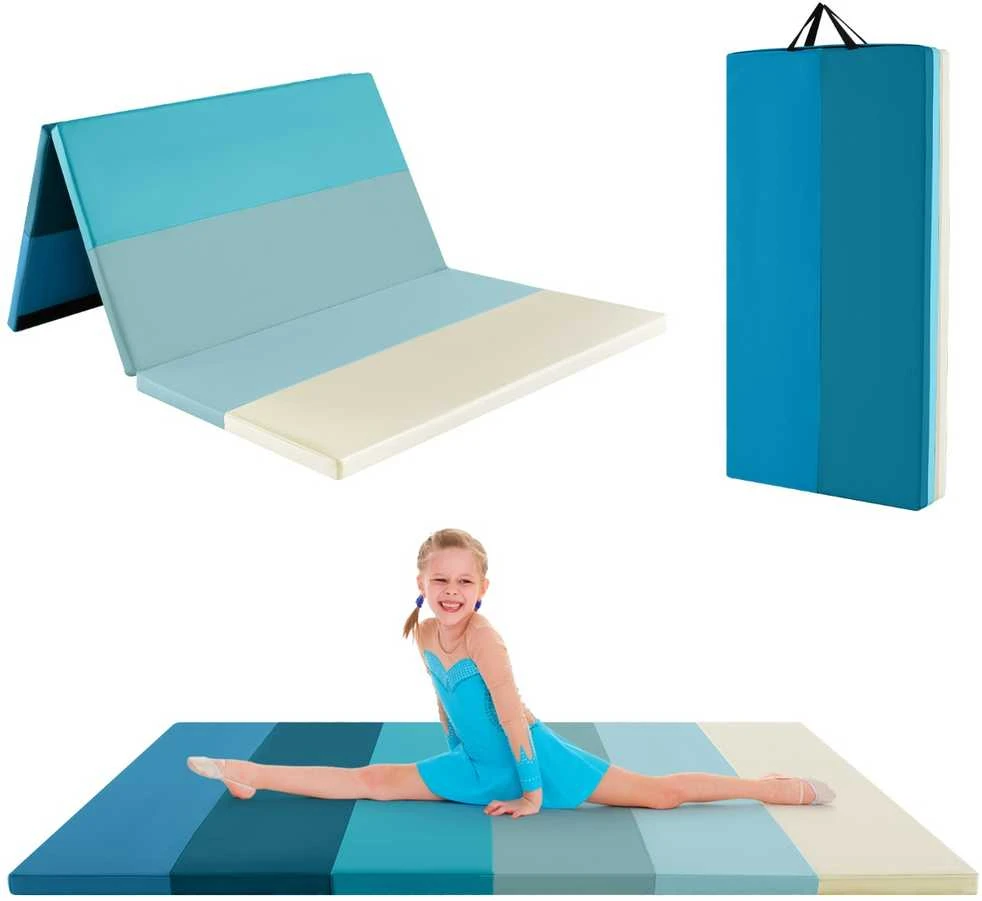 Promotions Sulankstoma gimnastikos kilimėlis, 180x60x5 cm, mėlynas