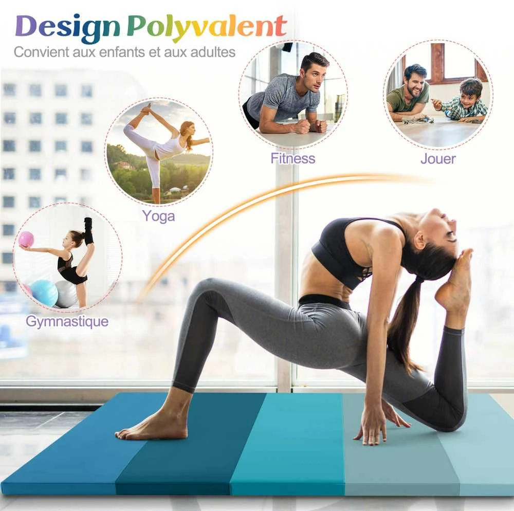 Promotions Sulankstoma gimnastikos kilimėlis, 180x60x5 cm, mėlynas