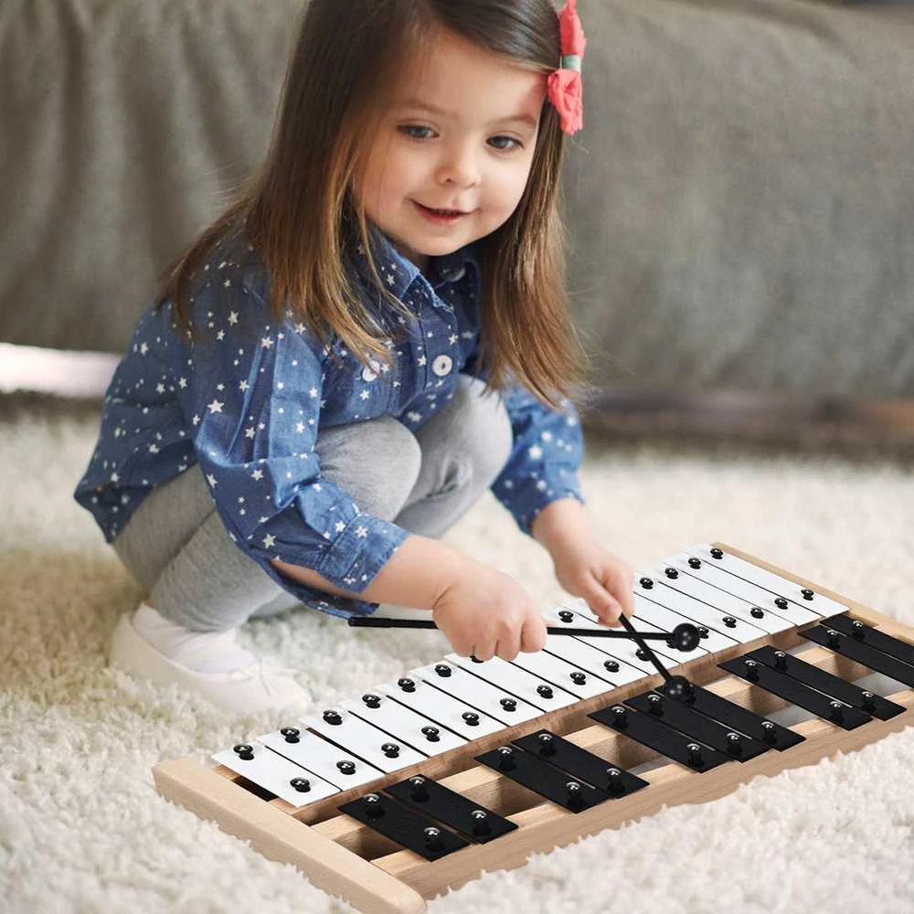 Promotions Glockenspiel, 27 natų, 43x24x4 cm, Juoda ir balta