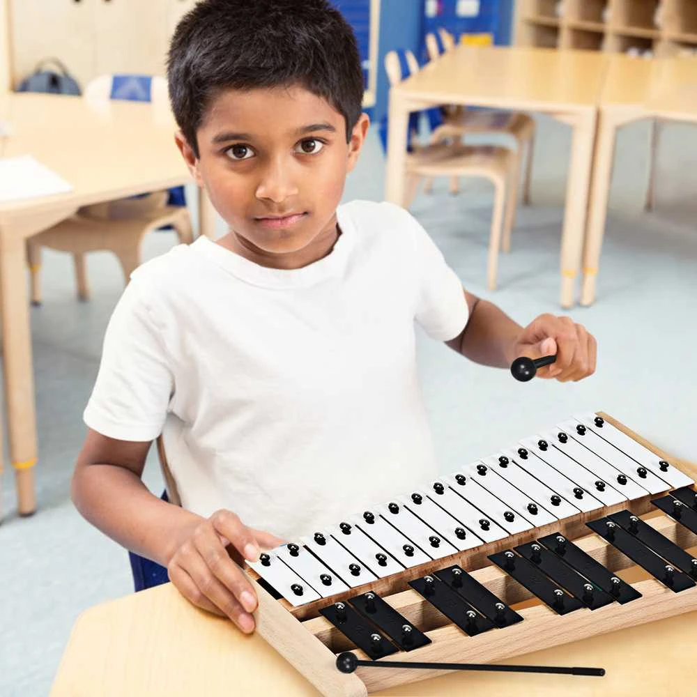Promotions Glockenspiel, 27 natų, 43x24x4 cm, Juoda ir balta