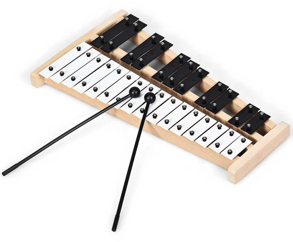 Promotions Glockenspiel, 27 natų, 43x24x4 cm, Juoda ir balta