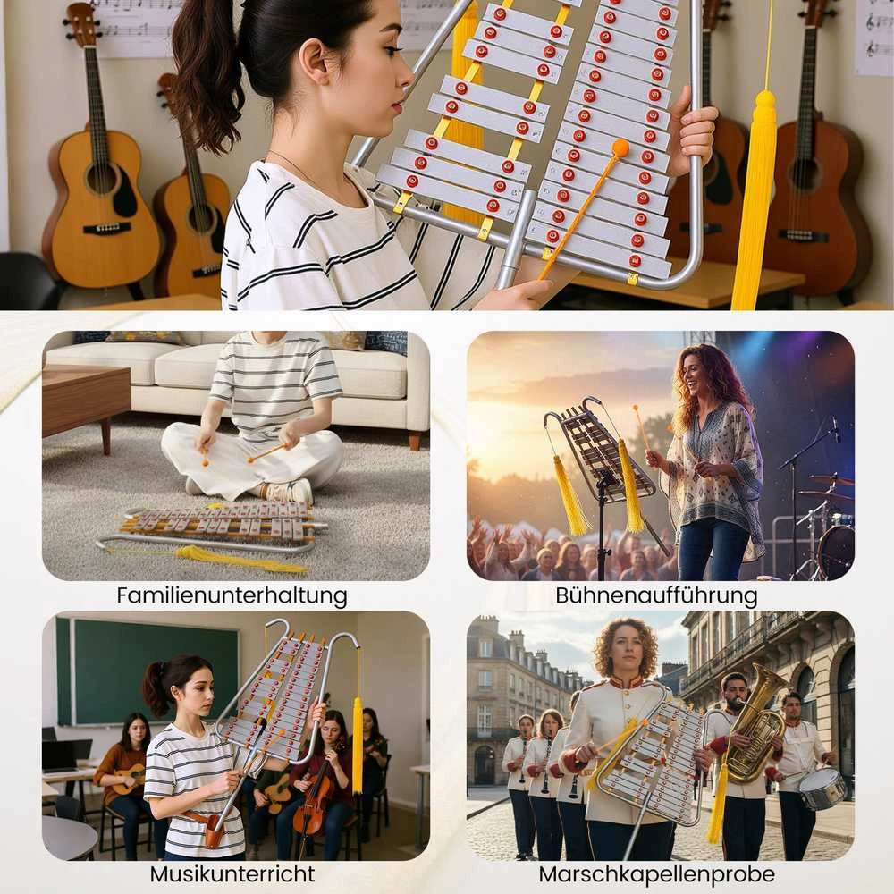 Promotions Glockenspiel mušamųjų rinkinys, 60-108x47x7 cm, sidabro spalvos