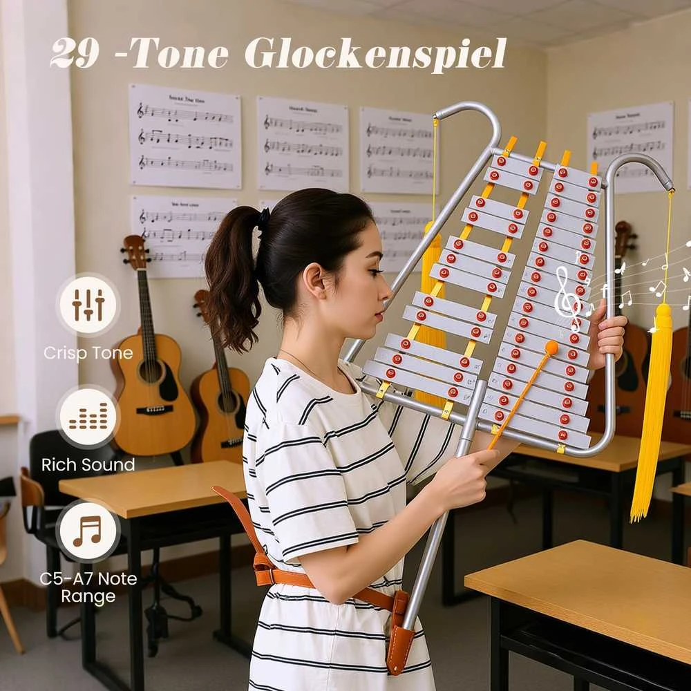Promotions Glockenspiel mušamųjų rinkinys, 60-108x47x7 cm, sidabro spalvos