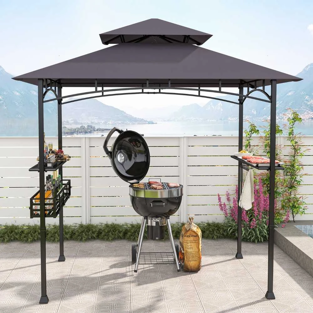 Promotions Barbekiu pavėsinė, 242x153x250 cm, Tamsiai pilka