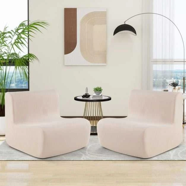 Promotions Grindų sofa-fotelis, 84x82x69 cm, smėlio spalvos, veliūro apmušalas