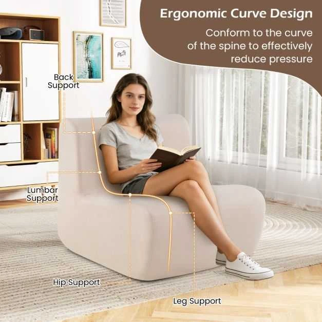 Promotions Grindų sofa-fotelis, 84x82x69 cm, smėlio spalvos, veliūro apmušalas