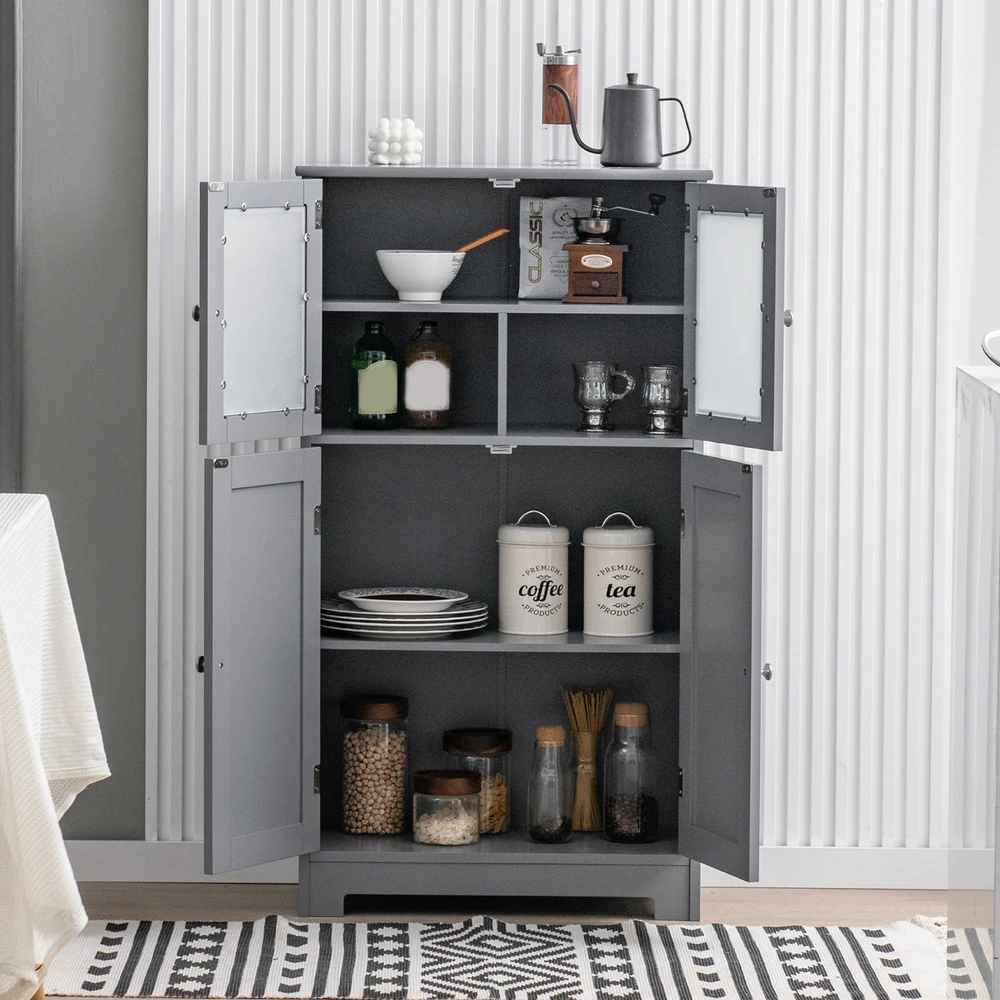 Promotions Grindų spintelė su durelėmis ir reguliuojama lentyna 58x30x109 cm juoda