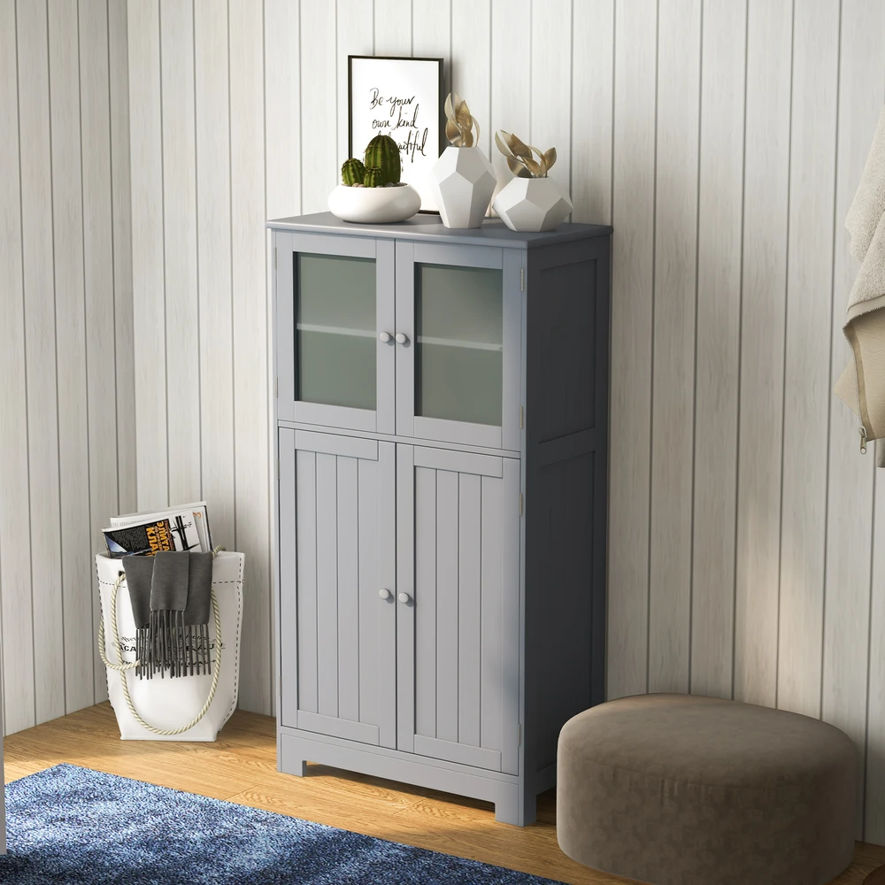 Promotions Grindų spintelė su durelėmis ir reguliuojama lentyna 58x30x109 cm juoda