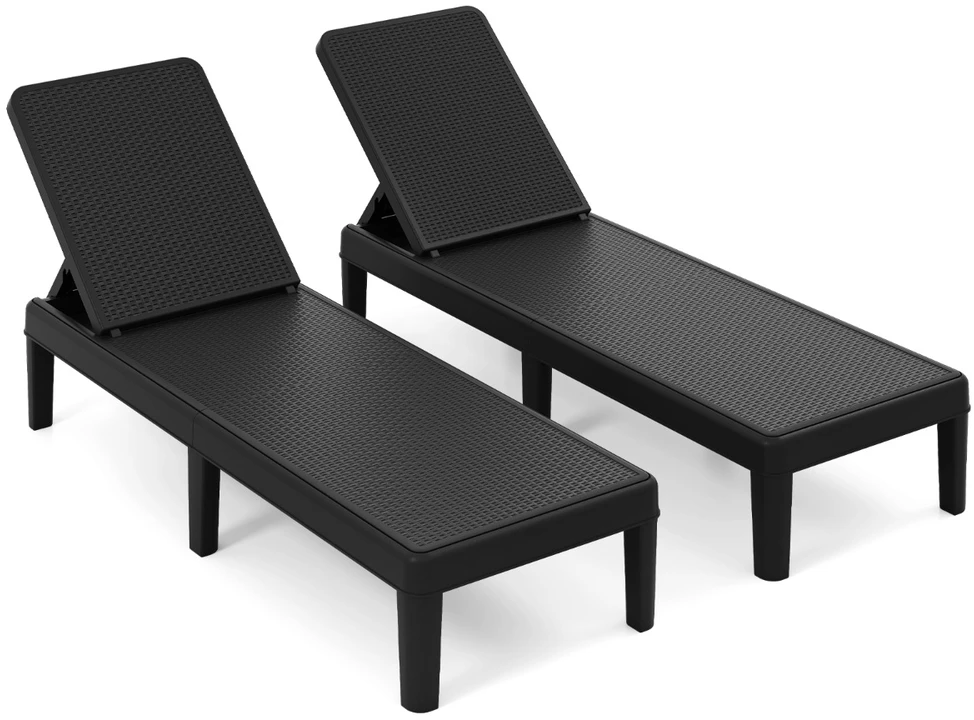 Promotions Gultas su komplektu 150x57x88 cm Juodas rotangas Reguliuojamas lauko baldai