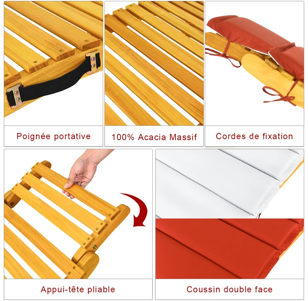 Promotions Gultas su pagalvėle 190x55x52 cm natūrali/kremiškai balta/raudona