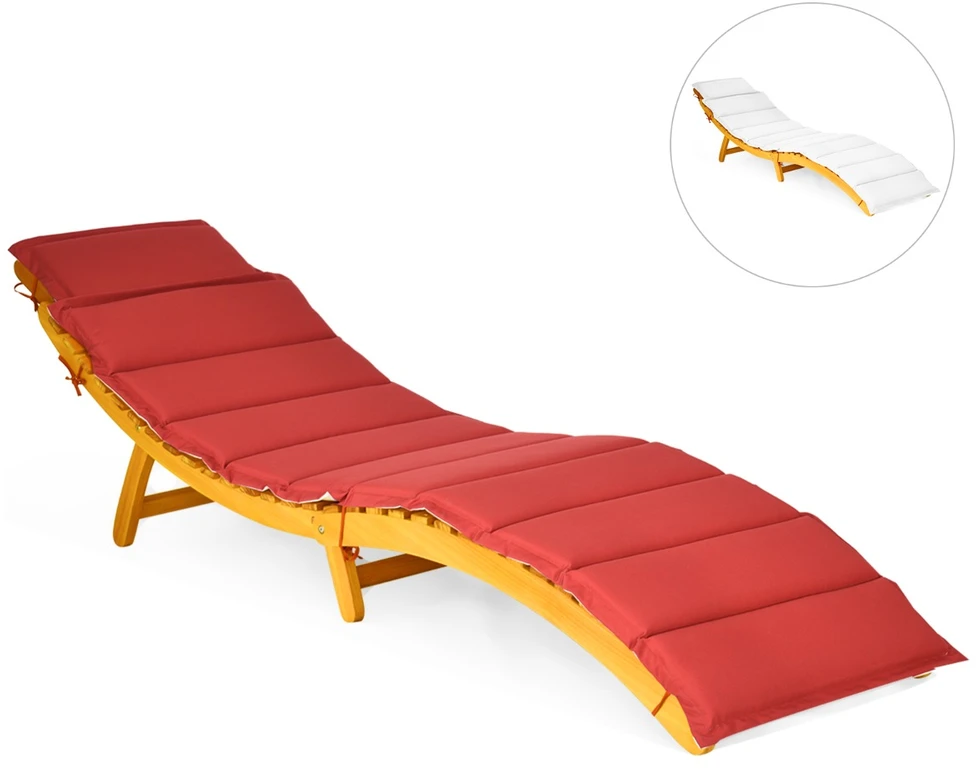 Promotions Gultas su pagalvėle 190x55x52 cm natūrali/kremiškai balta/raudona
