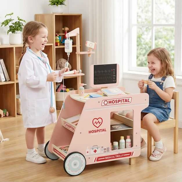Promotions Gydytojo žaidimų rinkinys, 58.4x35.6x86.4 cm, rožinė, mediena