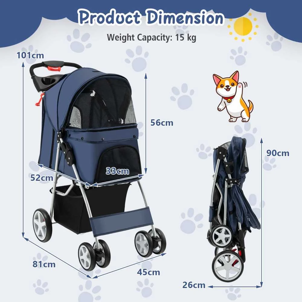 Promotions Gyvūnų vežimėlis, 81x45x101 cm, Tamsiai mėlynas