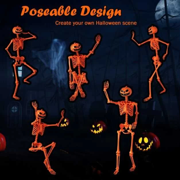 Promotions Helovino skeletas, 157,5x35,6 cm, oranžinis