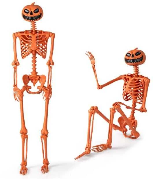 Promotions Helovino skeletas, 157,5x35,6 cm, oranžinis
