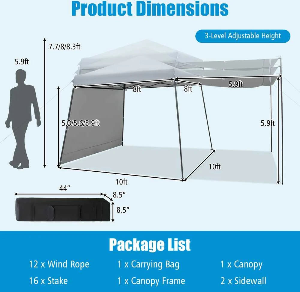 Promotions Iškylančioji palapinė su stogu, 299.7x299.7x255 cm, Pilka