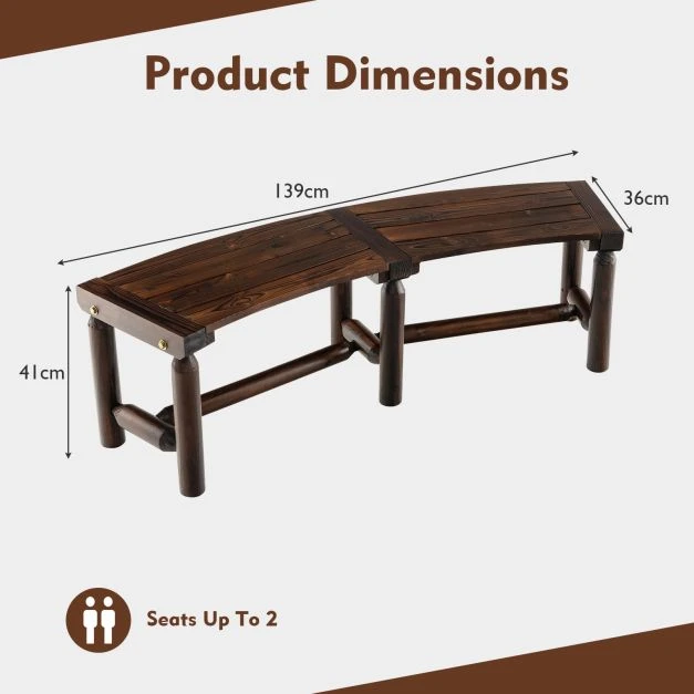 Promotions Išlenkta lauko suoliukas 139x36x41 cm natūrali
