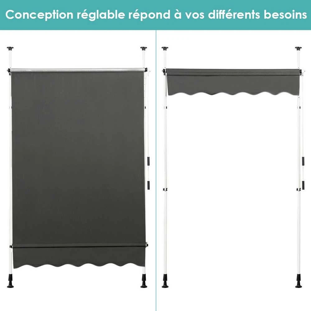 Promotions Ištraukiama lauko saulės pavėsy, 150x120 cm, pilka