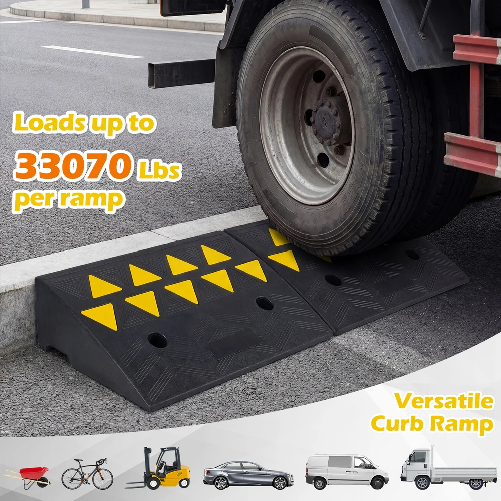 Promotions Įvažiavimo slenksčio rampos 49,5x33x13 cm juodos gumos