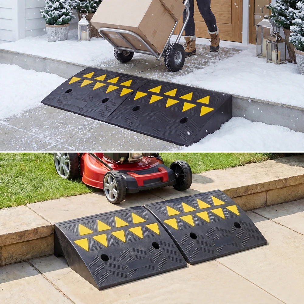 Promotions Įvažiavimo slenksčio rampos 49,5x33x13 cm juodos gumos
