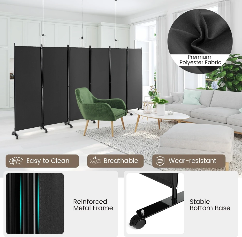 Promotions Kambario pertvara 6 skydai 335x30x173 cm pilka