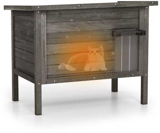 Promotions Lauko izoliacinė katės būda, 88x55x71 cm, tamsiai pilka ir juoda
