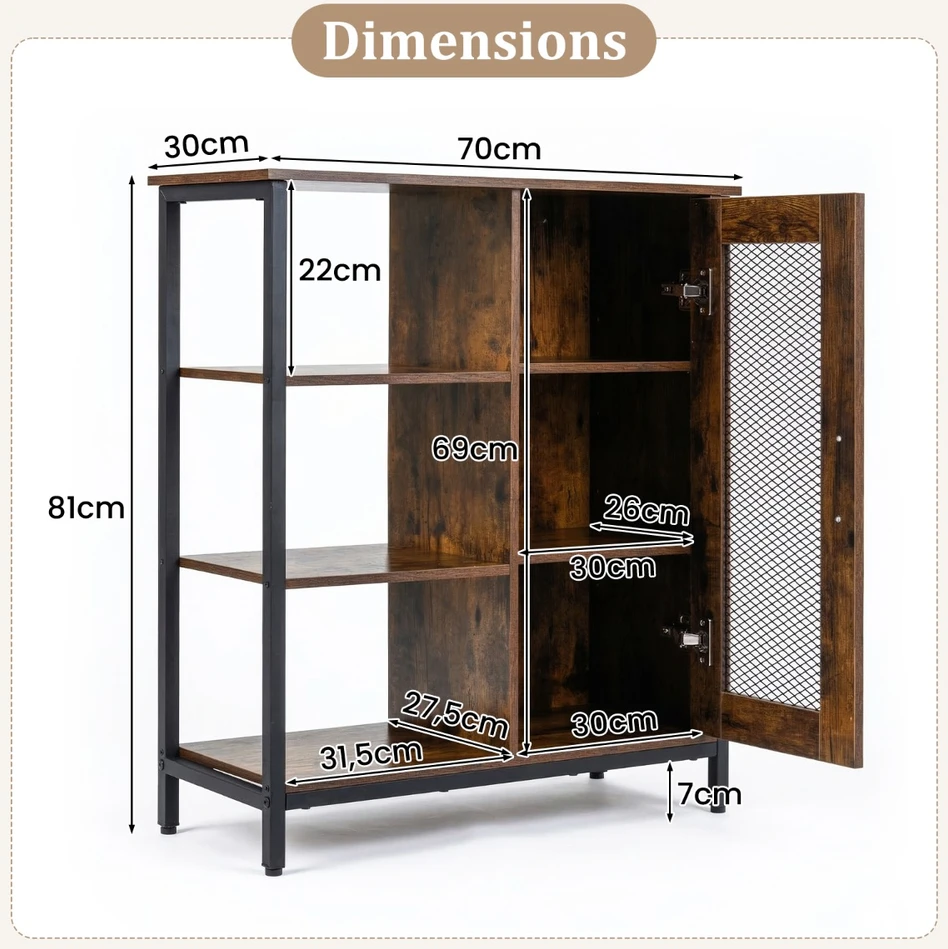 Promotions Kavos baro spintelė 70x30x81 cm Ruda Plienas