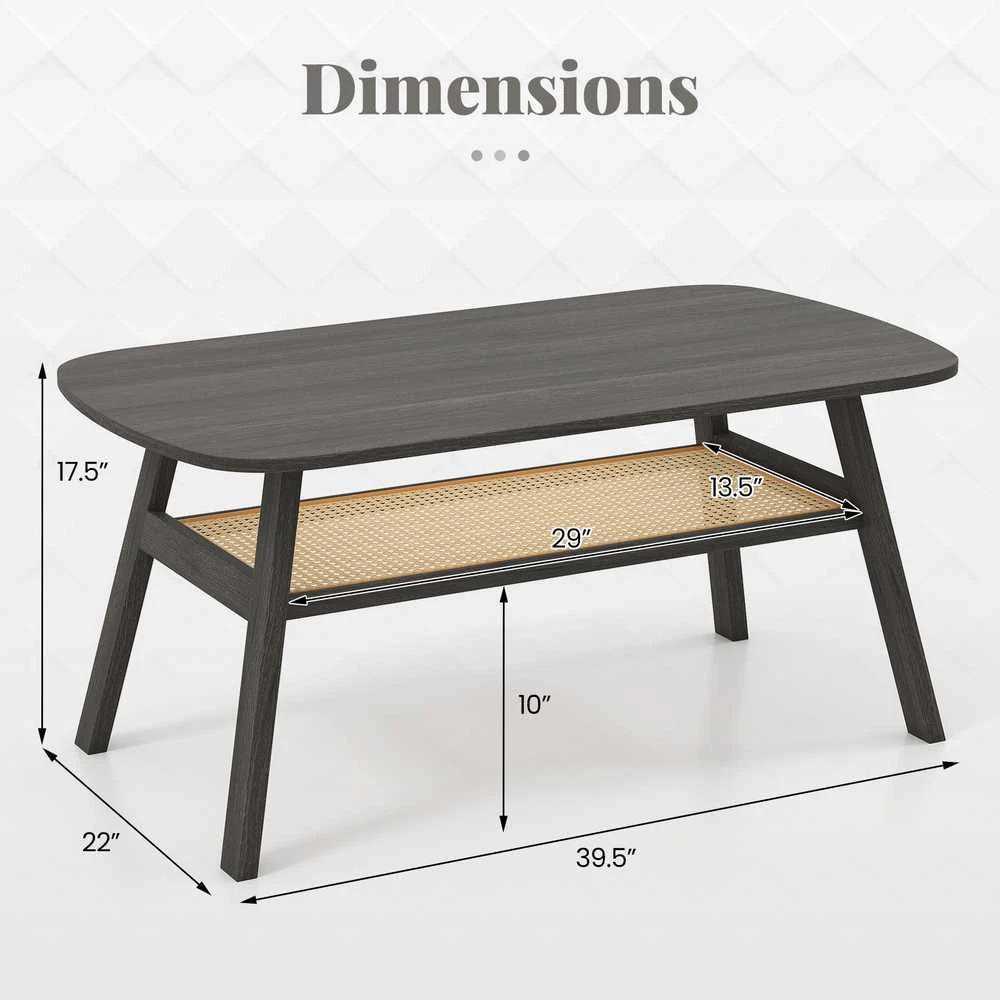 Promotions Kavos staliukas, 100.3x55.9x44.5 cm, Tamsiai pilka