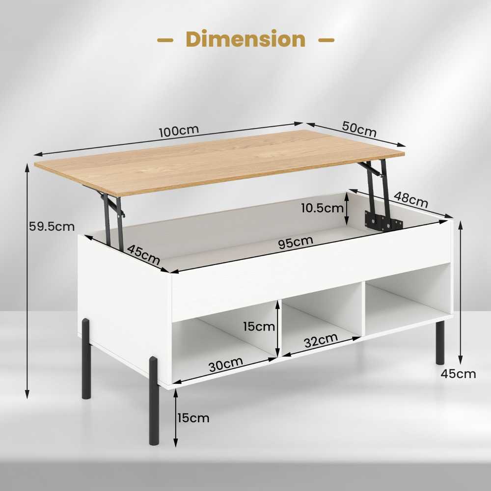 Promotions Keltuvio staliukas, 100x50x45 cm, baltas