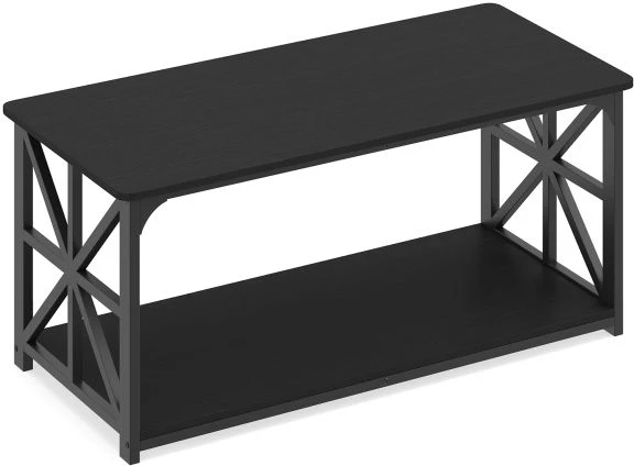 Promotions Kavos staliukas 109x50x48 cm Rudas, su daiktadėže, metalas