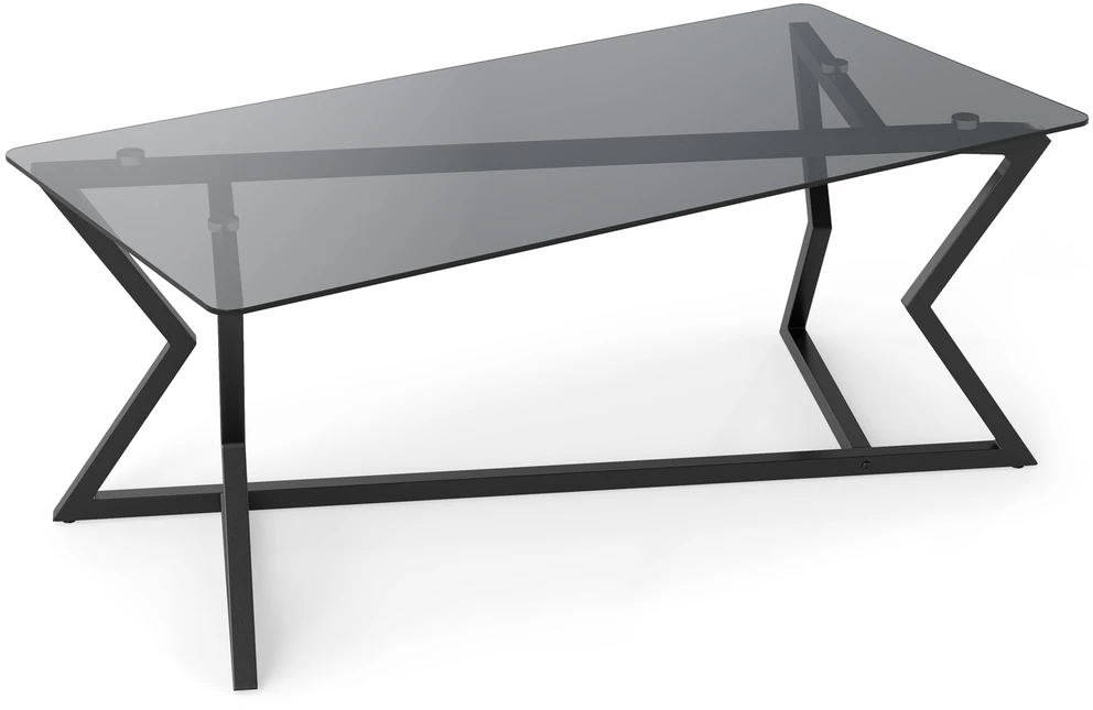 Promotions Kavos staliukas 110x55x44,5 cm Pilka Juoda Grūdintas stiklas Metalas