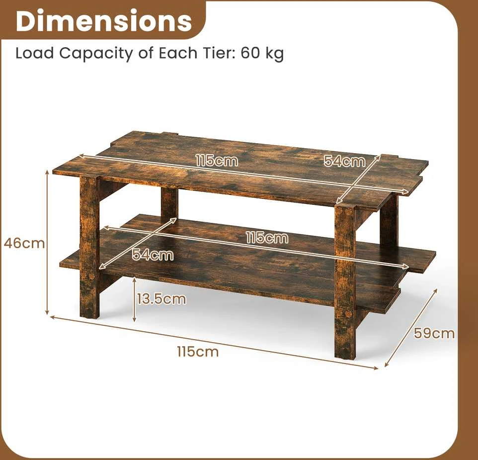 Promotions Kavos staliukas, 115x59x46 cm, Rudas