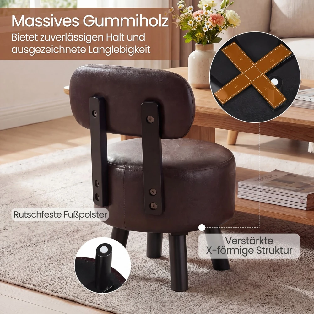 Promotions Kėdžių Rinkinys 2 Vnt Dirbtinė Oda Ruda Paminkštintas Atlošas Sulankstomas