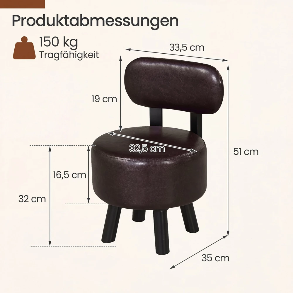 Promotions Kėdžių Rinkinys 2 Vnt Dirbtinė Oda Ruda Paminkštintas Atlošas Sulankstomas