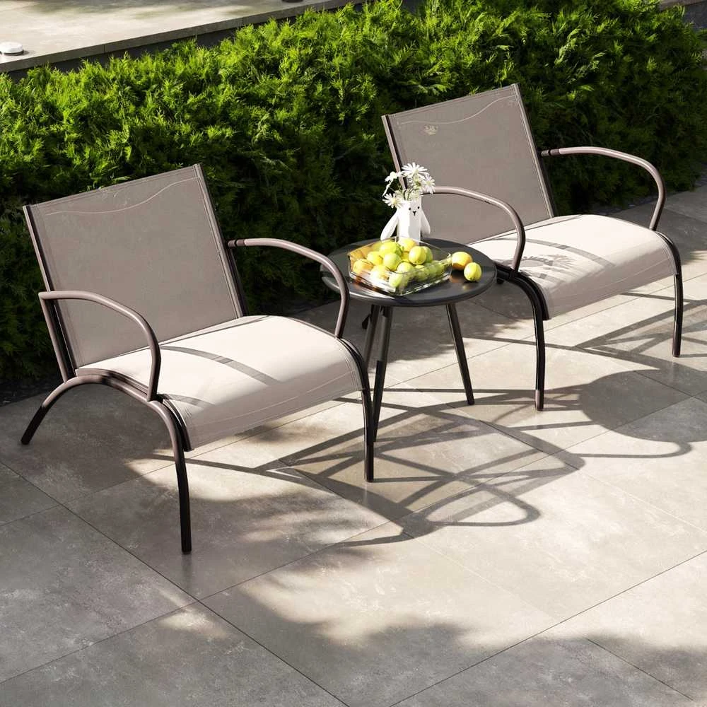 Lauko baldų komplektas Promotions Kiemo bistro komplektas, 81x63x73 cm kėdė, 50x46 cm stalas, Juoda, Ruda