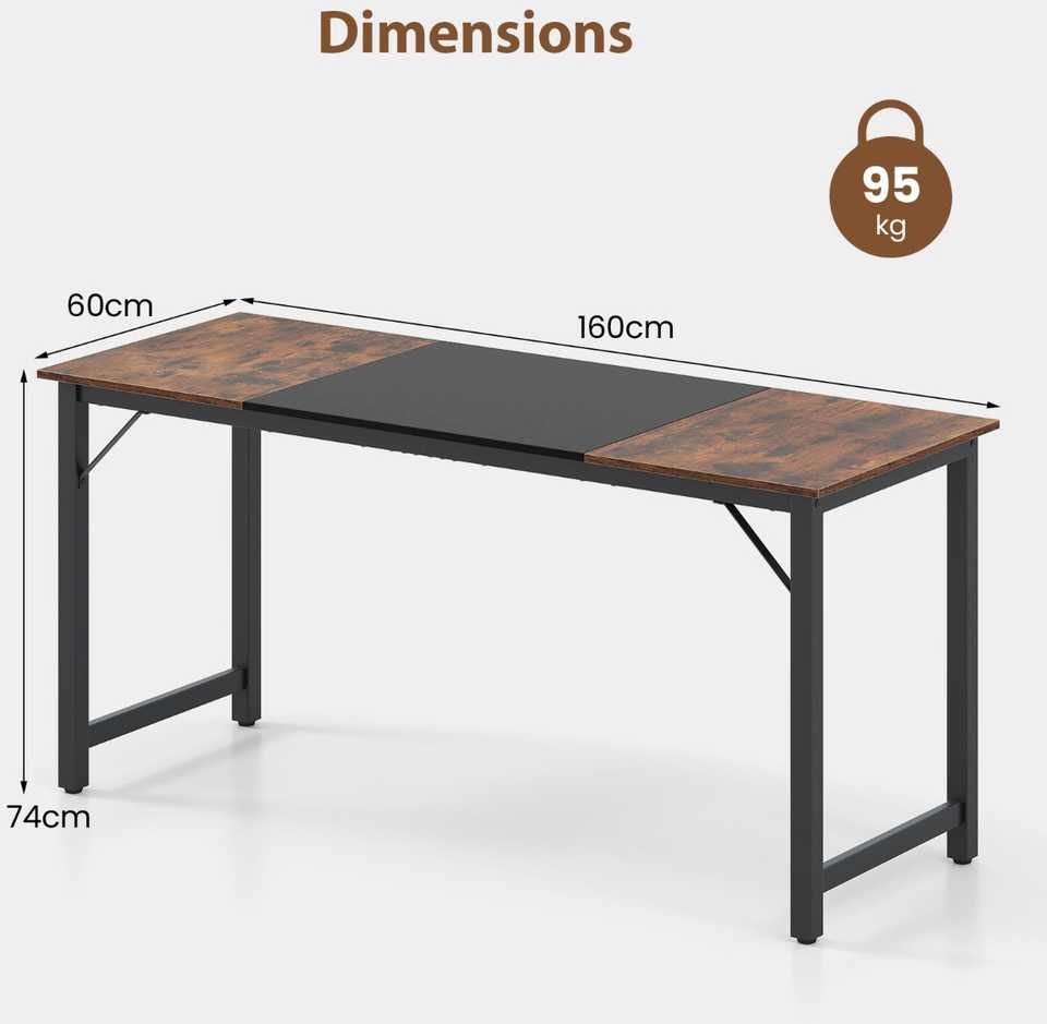 Promotions Kompiuterio stalas, 160x60 cm, Rudas, Juodas